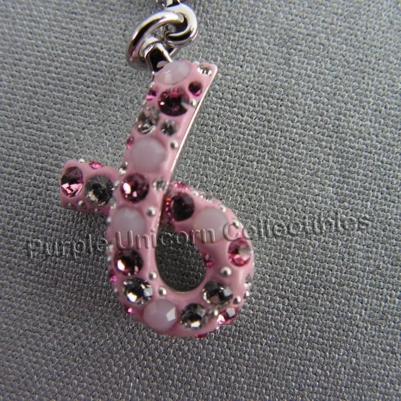 Swarovski Crystal Pink Hope Charm (Breast Cancer Awareness Pink Ribbon Charm) - Picture 2 of 4